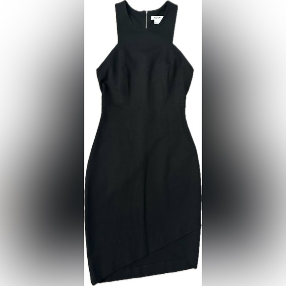 Helmut Lang Dresses & Skirts - Helmut Lang Black Asymmetric Wrap Hem Sleeveless Zip Racer Back Dress